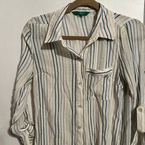 DIP STRIPED TUNIC BLOUSE SZ S